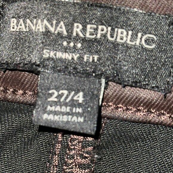 Banana Republic Brown Zip Fly Mid Rise Skinny Fit Pants Jeans Ladies Size 27/4 - Picture 3 of 11